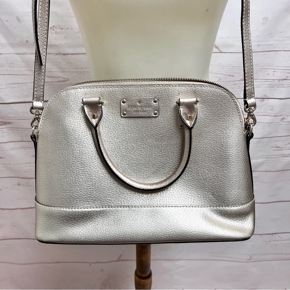 Kate Spade Wellesley Rachelle Metallic Rose Gold Leather Crossbody Handbag - Picture 4 of 9